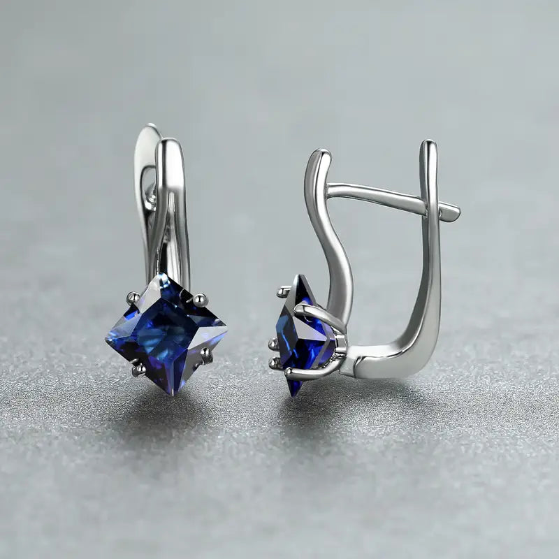Pendientes Sylvette Azurienne | Oro Blanco