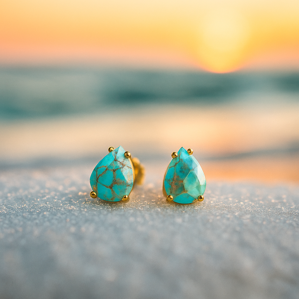 Azure Embrace – Aretes de Piedra Azul Oceánica