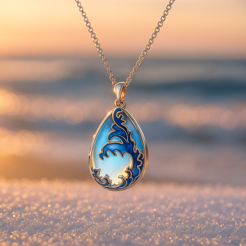 Fresco Mare – Collar con colgante de esmalte con diseño oceánico