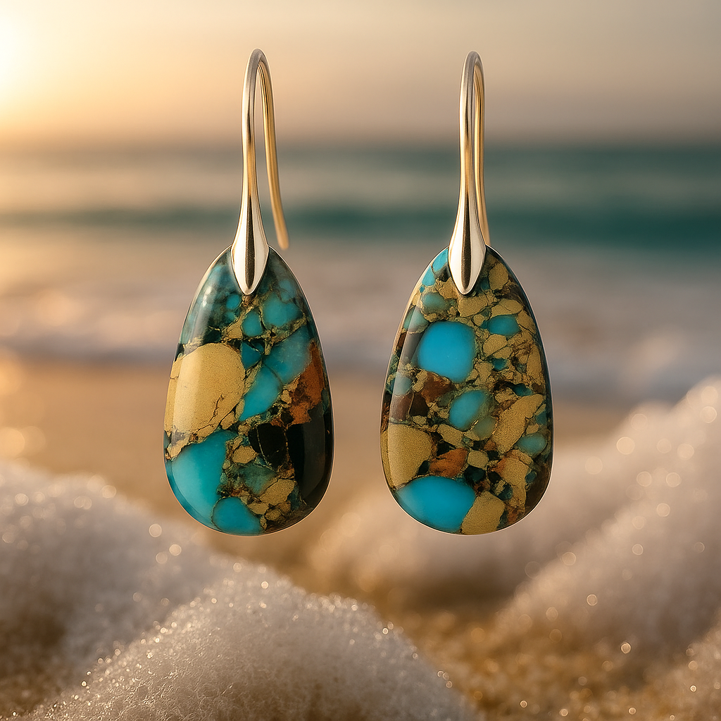 Celestia – Pendientes Aqua Gold