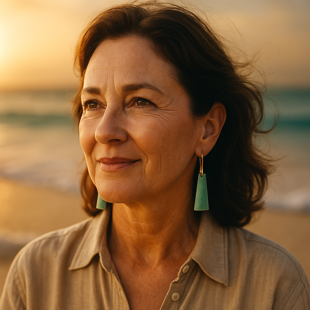 Zara – Pendientes de océano verde profundo