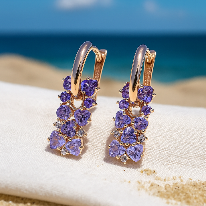 Diamante | Pendientes con Gemas Lavanda