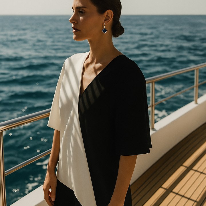 Vegano | Pendientes con gemas de obsidiana rectangular