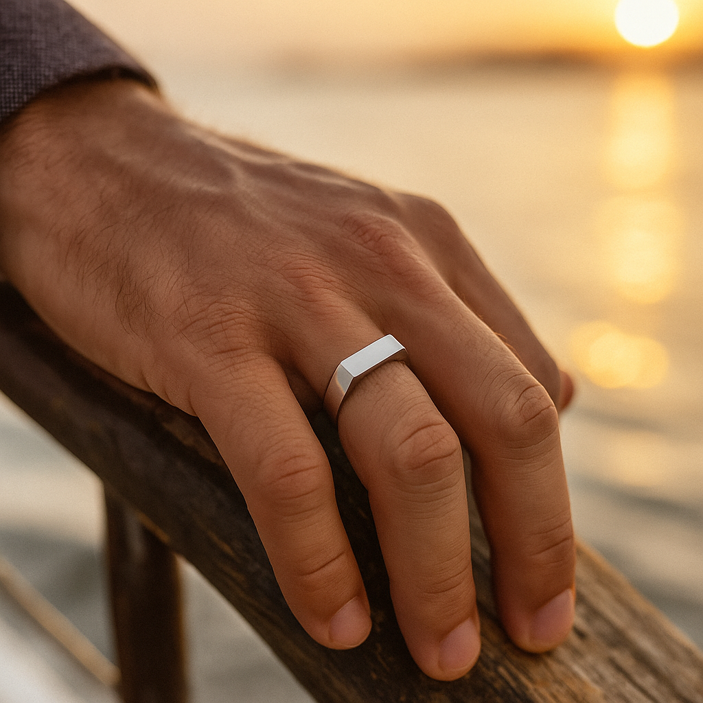 Zara | Anillo de banda aqua fundamental