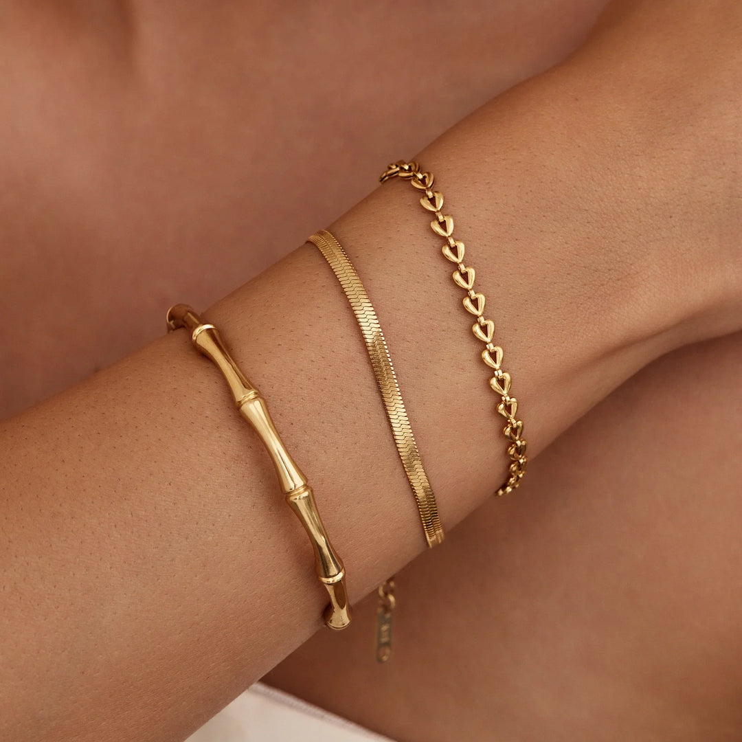 Brazalete Cuff de Oro de Bambú