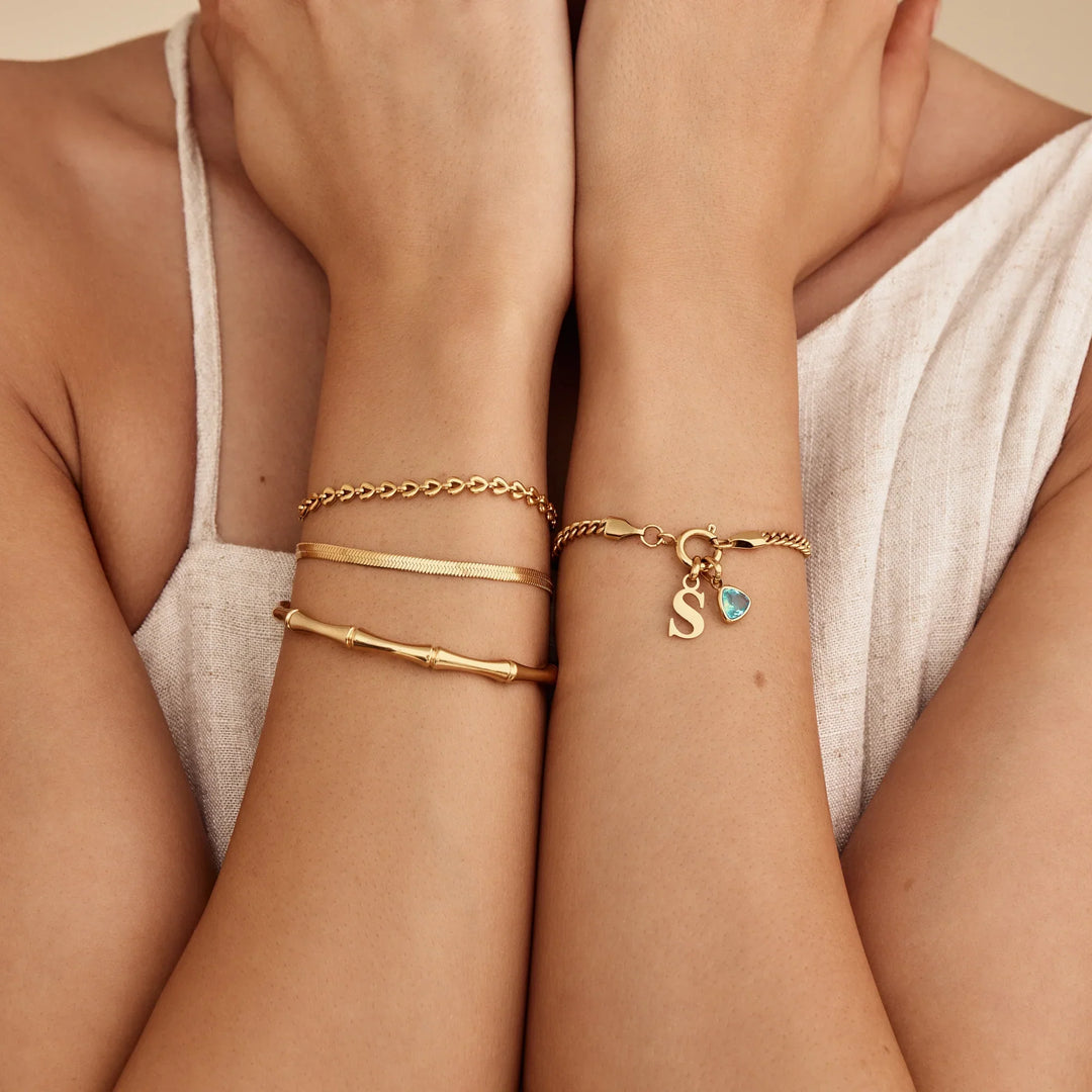 Brazalete Cuff de Oro de Bambú