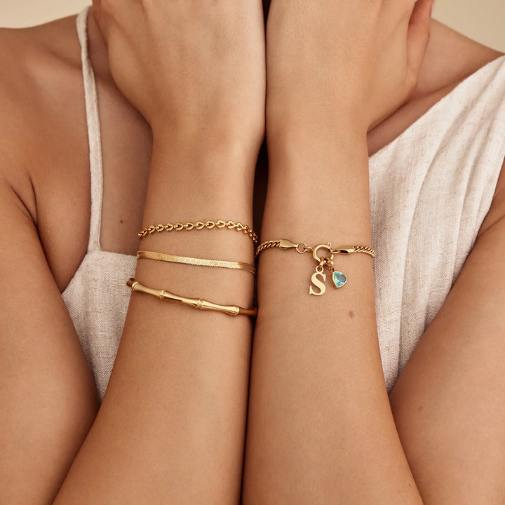 Brazalete Cuff de Oro de Bambú