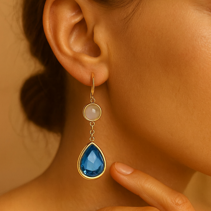 Seraphina | Pendientes Colgantes con Gemas Turquesas