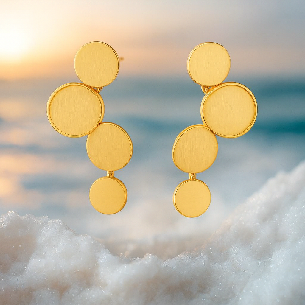 Azurea | Pendientes de Oro con Destellos de Turquesa