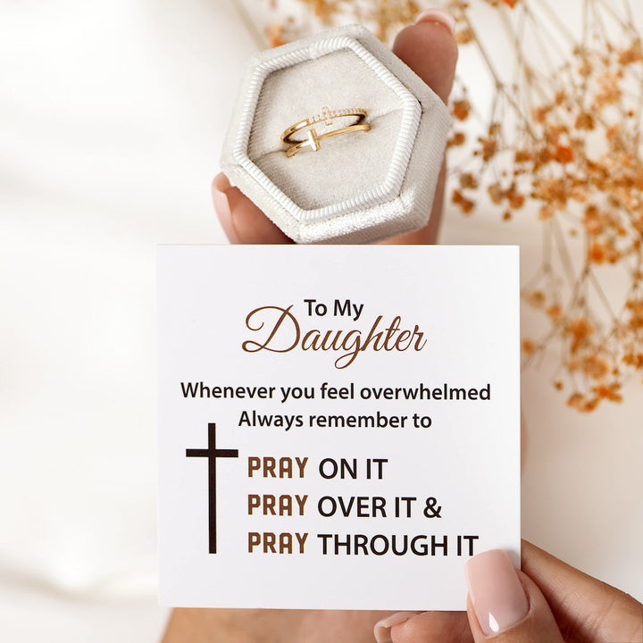 Anillo Doble Cruz - Oro