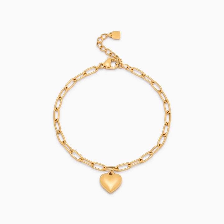 Pulsera con Charm de Corazón en Forma de Clip de Papel