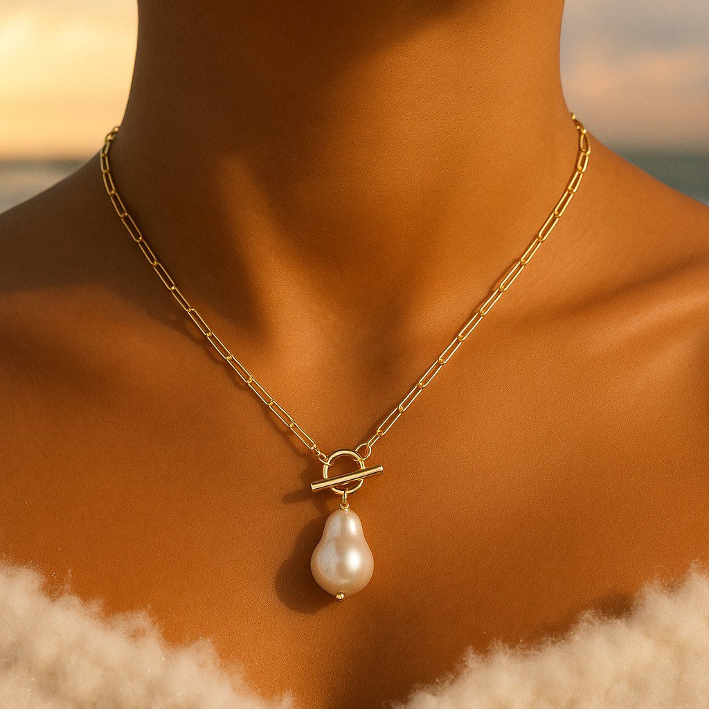 Concha de mar | Collar con Colgante de Perla