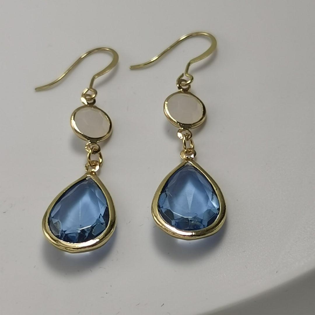 Seraphina | Pendientes Colgantes con Gemas Turquesas