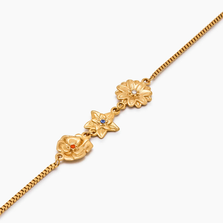 Pulsera con Encanto de Flor de Nacimiento Personalizada