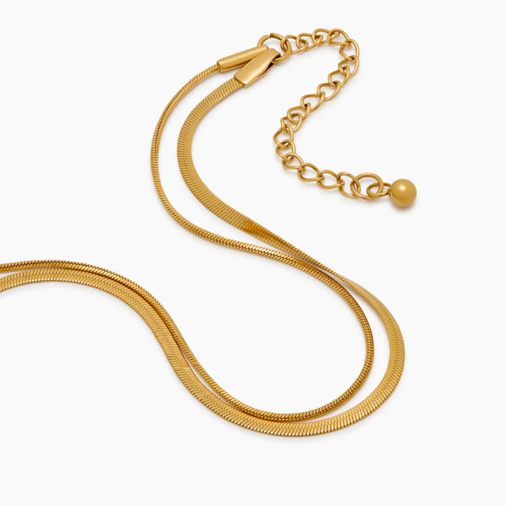 Pulsera de Cadenas Dobles de Serpiente en Capas