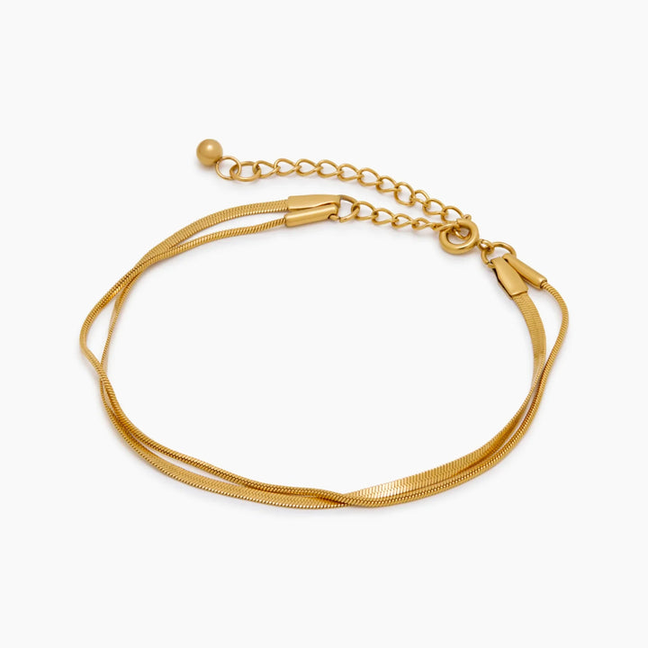 Pulsera de Cadenas Dobles de Serpiente en Capas