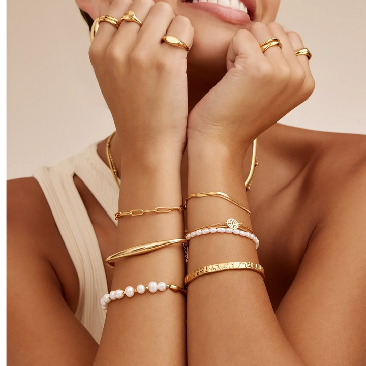 Pulsera de Cadenas Dobles de Serpiente en Capas