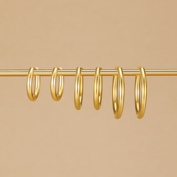 Conjunto de Pendientes de Triple Aro