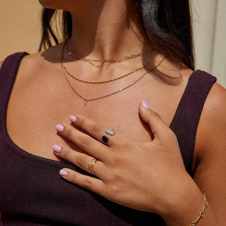 Anillo Envoltura Aguamarina