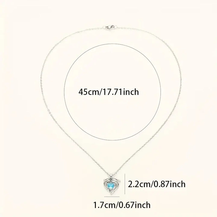 Collar Gemelos Oceanheart | Oro Blanco