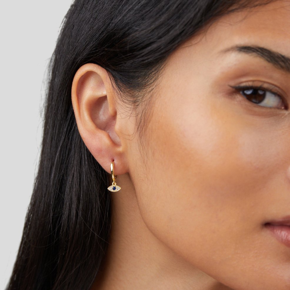 Pendientes colgantes de Ojo Maligno Azules