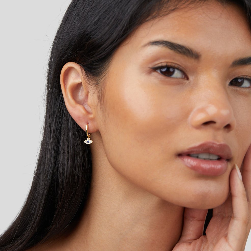 Pendientes colgantes de Ojo Maligno Azules