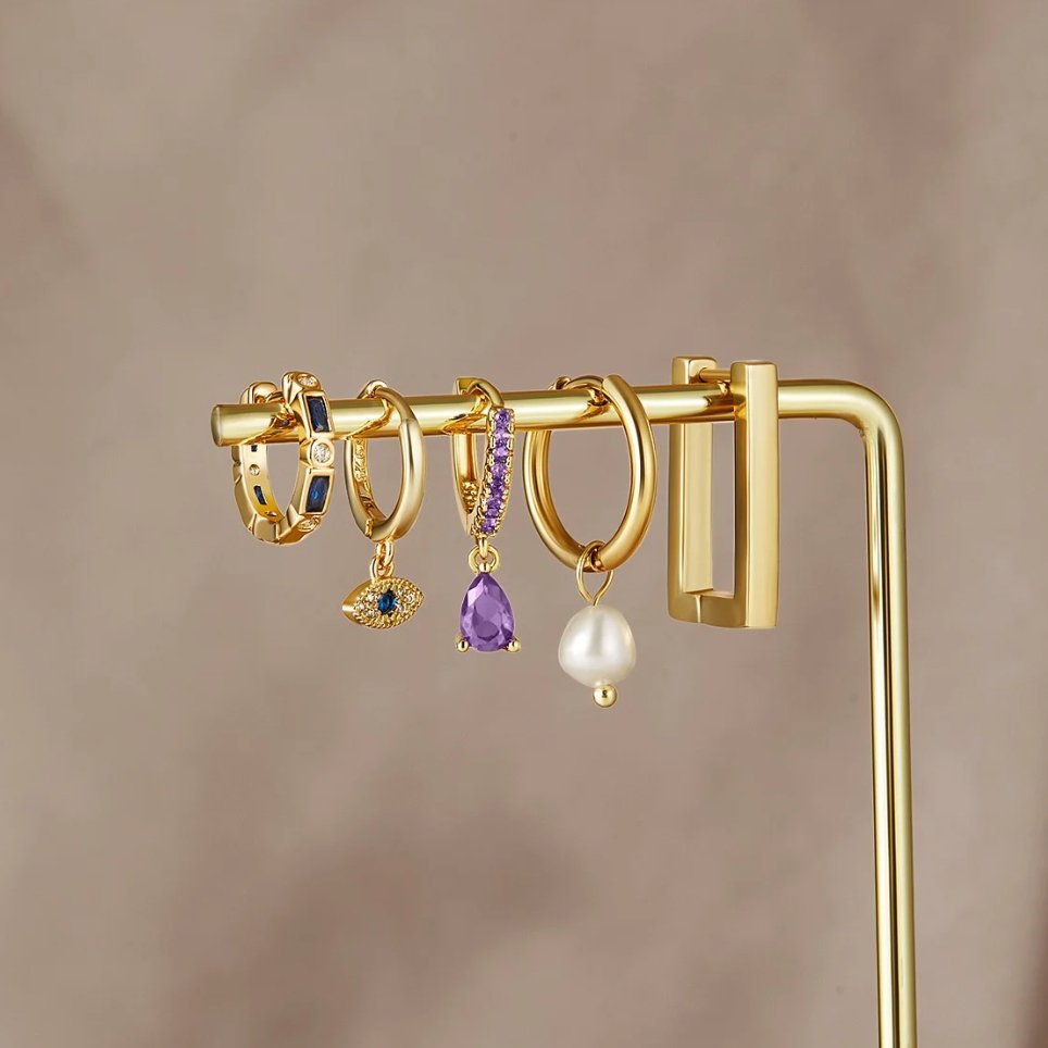 Pendientes colgantes de Ojo Maligno Azules