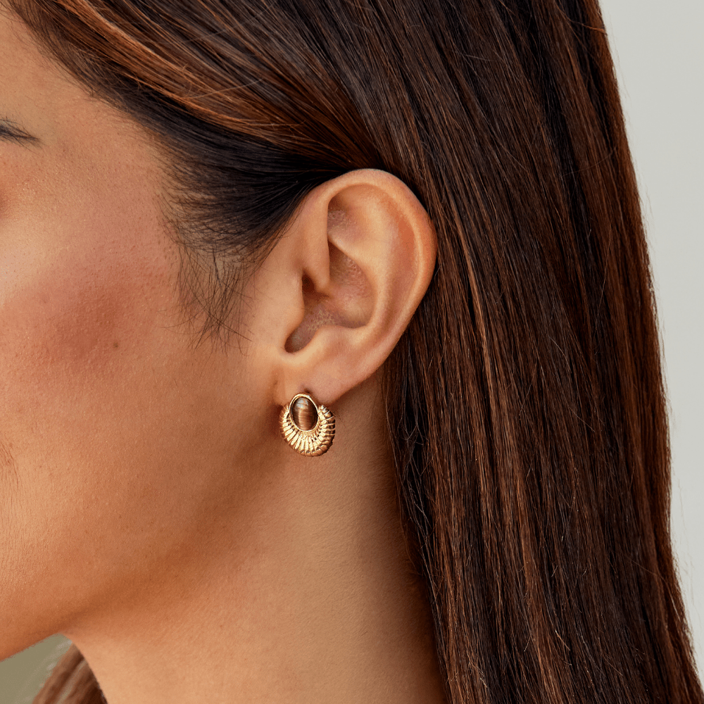 Pendientes de Ojo de Tigre Bohemia Gold