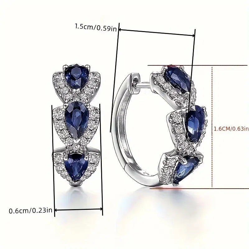 Pendientes Royal Sapphire Crest | Oro Blanco
