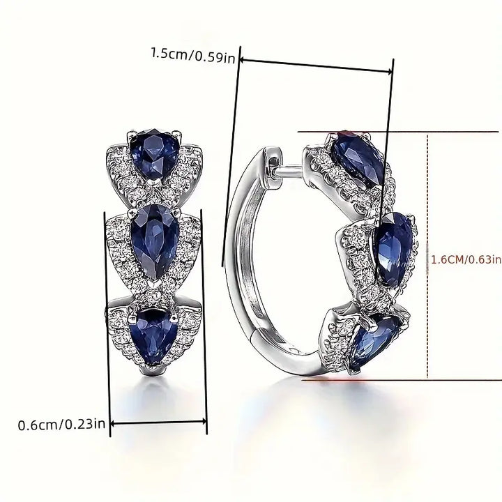 Pendientes Royal Sapphire Crest | Oro Blanco