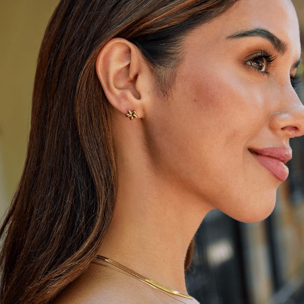 Pendientes de Stud con Globo de Flor