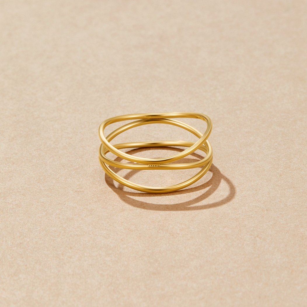 Anillo de Bucle Infinito de Oro