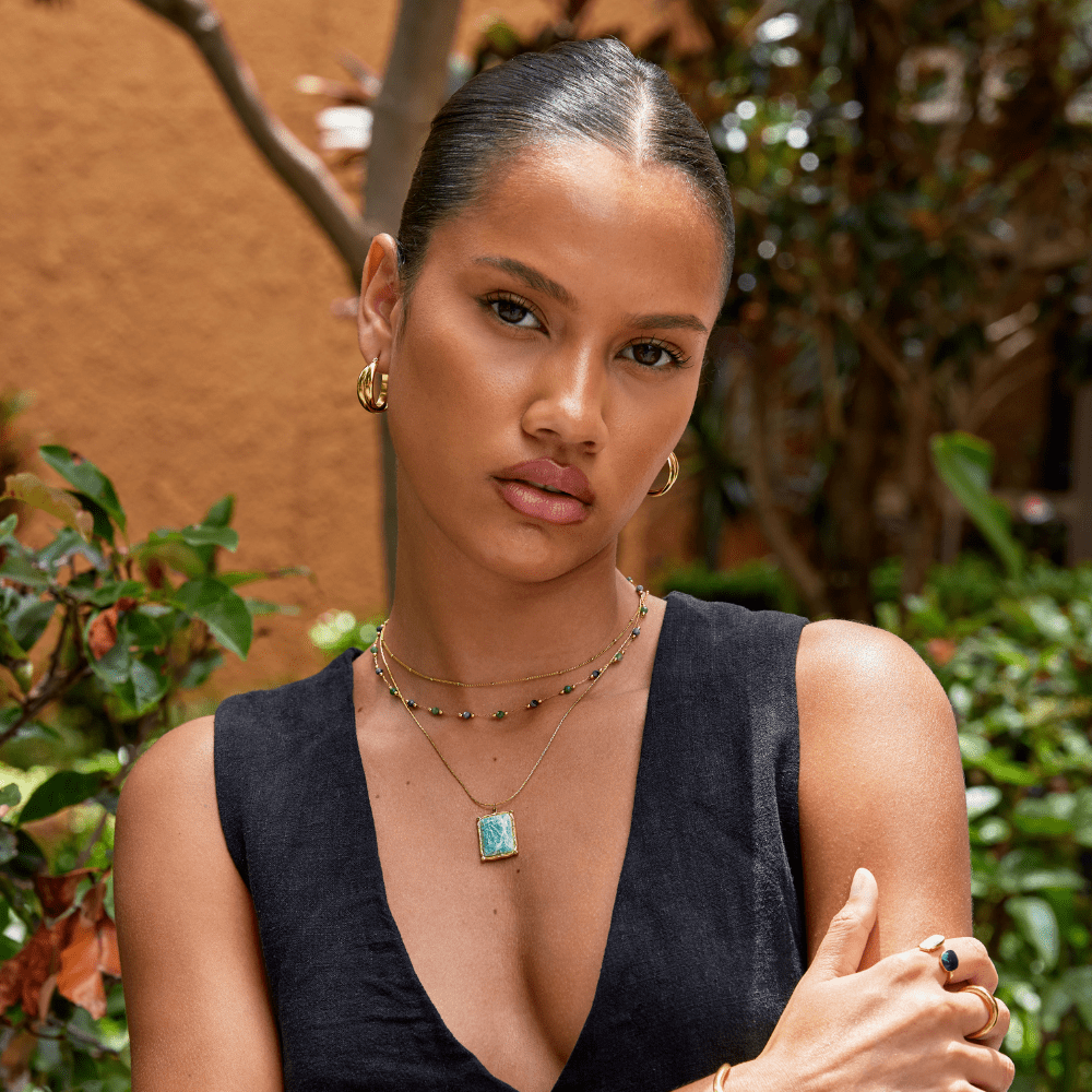 Collar con Colgante de Amazonita Verde