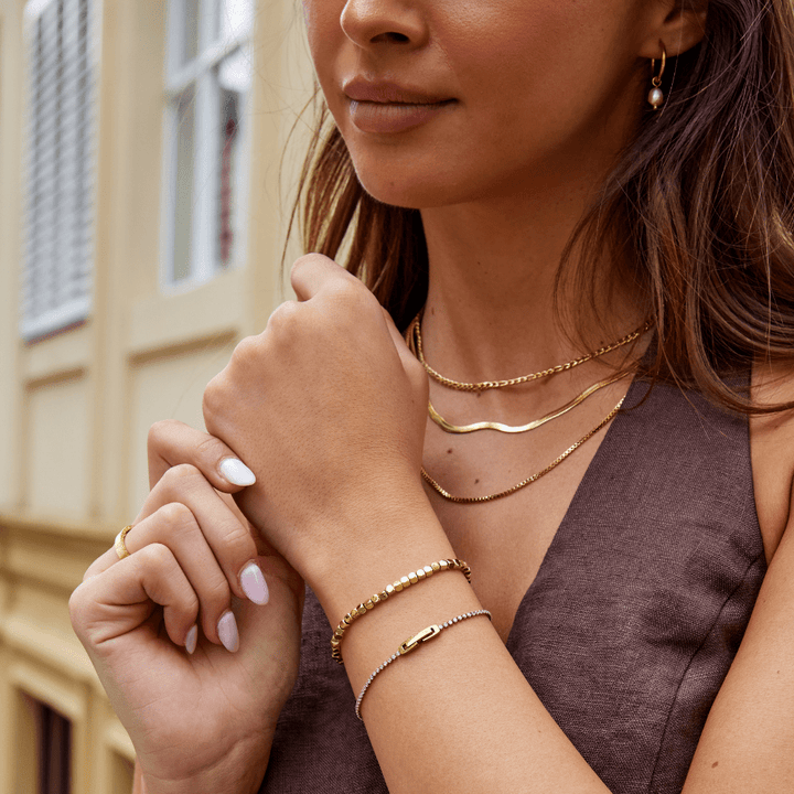 Pulsera de Cubo de Oro de 18K Lexi