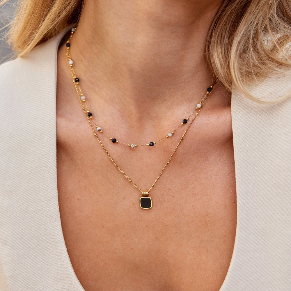 Collar de piedras con cuentas Lulu Midnight