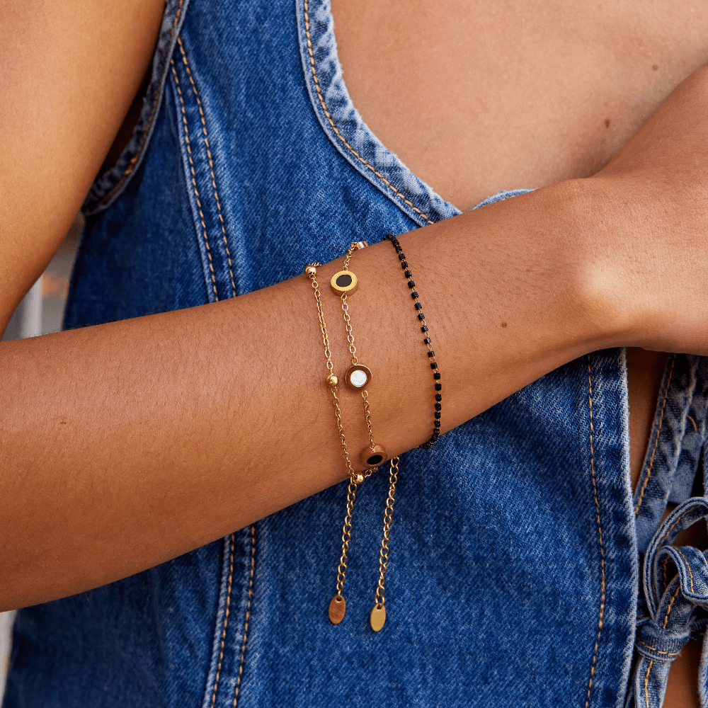 Pulsera de cuentas negras Maisie