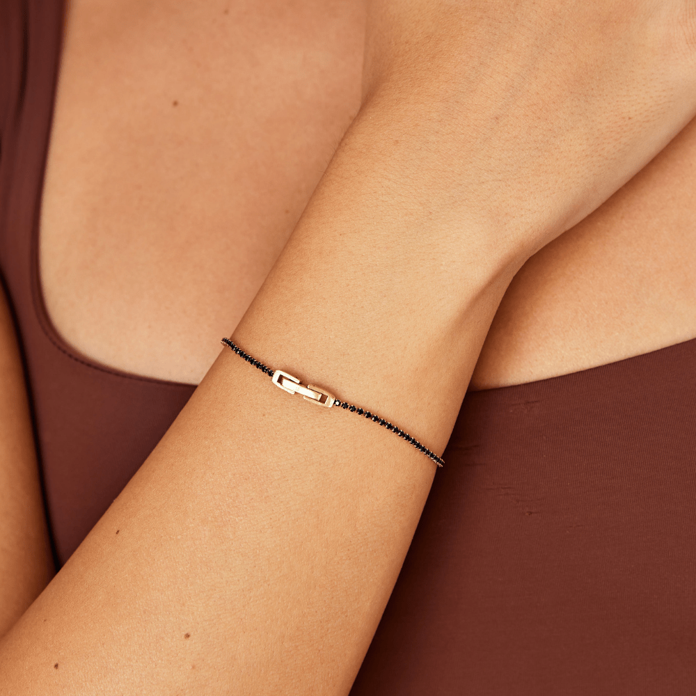 Pulsera de Cristal Negro Medianoche