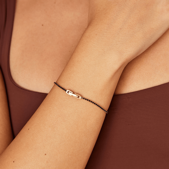 Pulsera de Cristal Negro Medianoche