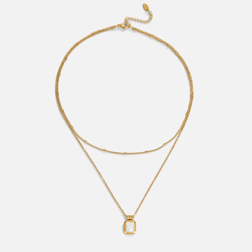 Collar Colgante Blanco en Capas Valerie