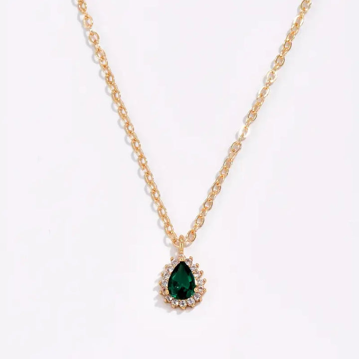 Collar de Gota de Agua Verde