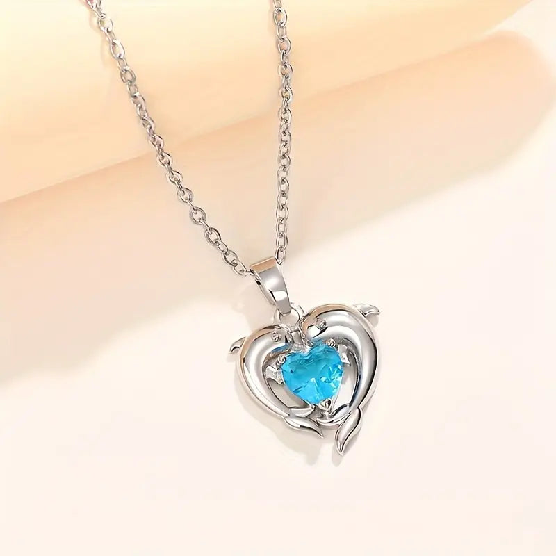 Collar Gemelos Oceanheart | Oro Blanco