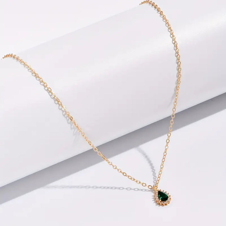 Collar de Gota de Agua Verde