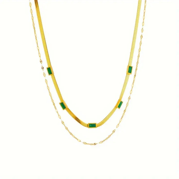 Collar Retro de Oro de Doble Capa Sorella Gem