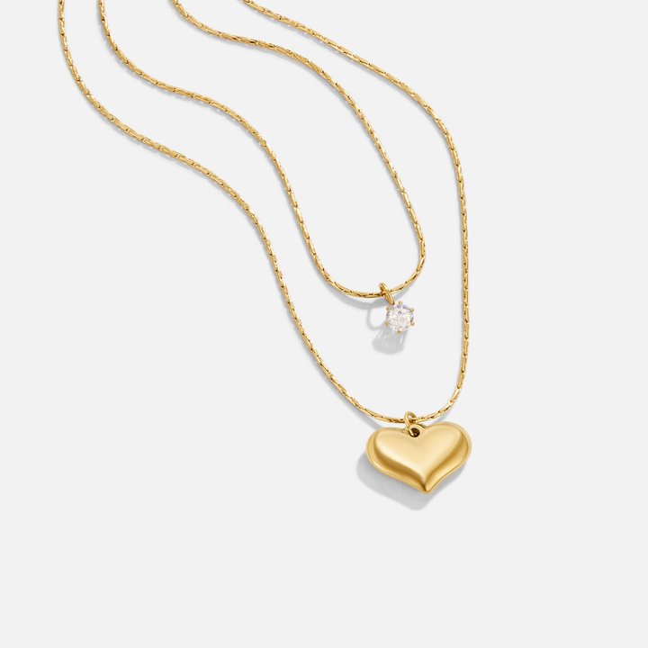 Collar con Colgante de Corazón en Capas Amari