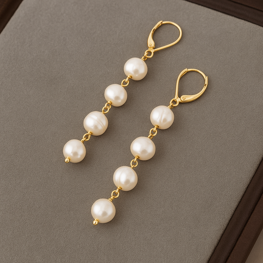 Coral | Pendientes Colgantes con Perla