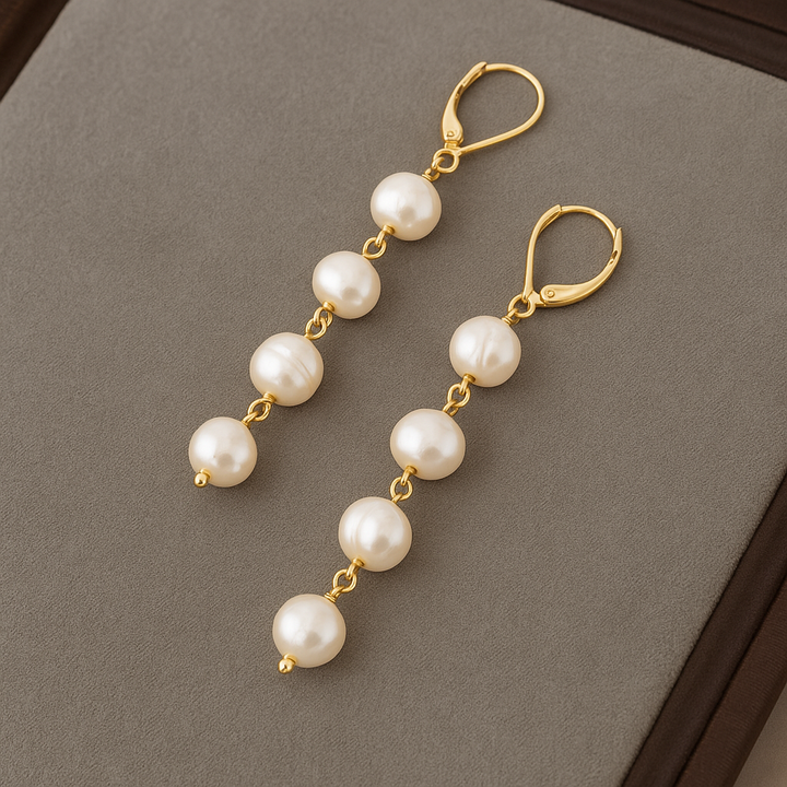 Coral | Pendientes Colgantes con Perla