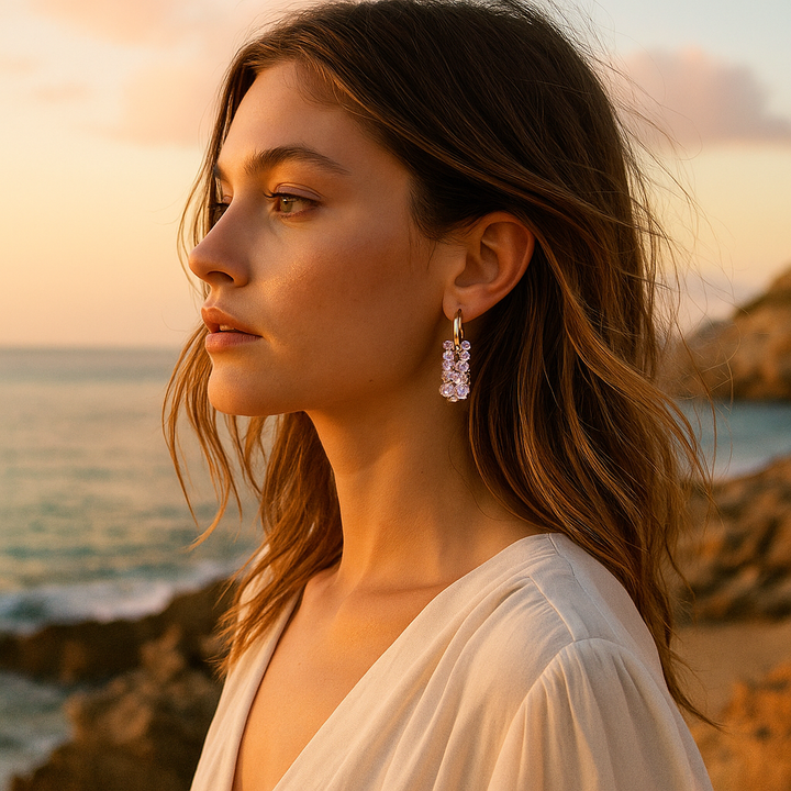 Diamante | Pendientes con Gemas Lavanda