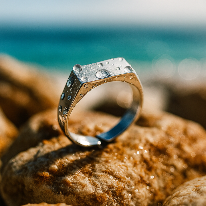 Zara | Anillo de banda aqua fundamental