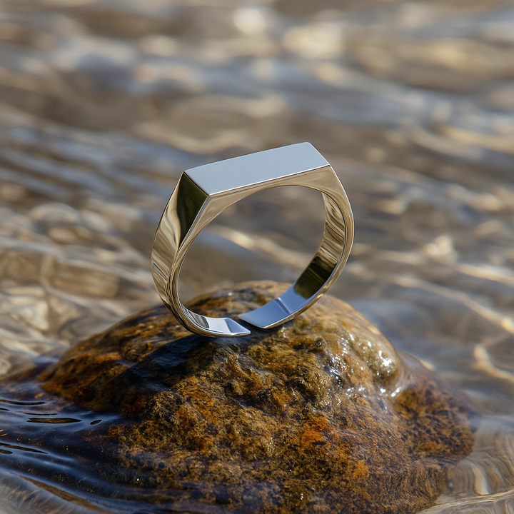 Zara | Anillo de banda aqua fundamental