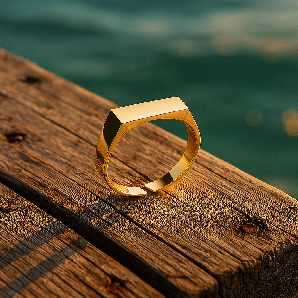 Zara | Anillo de banda aqua fundamental